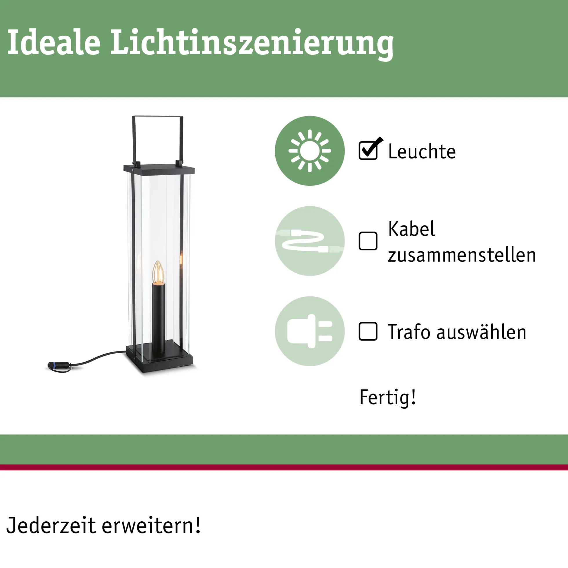 Plug & Shine Laterne - Classic Einzelleuchte
