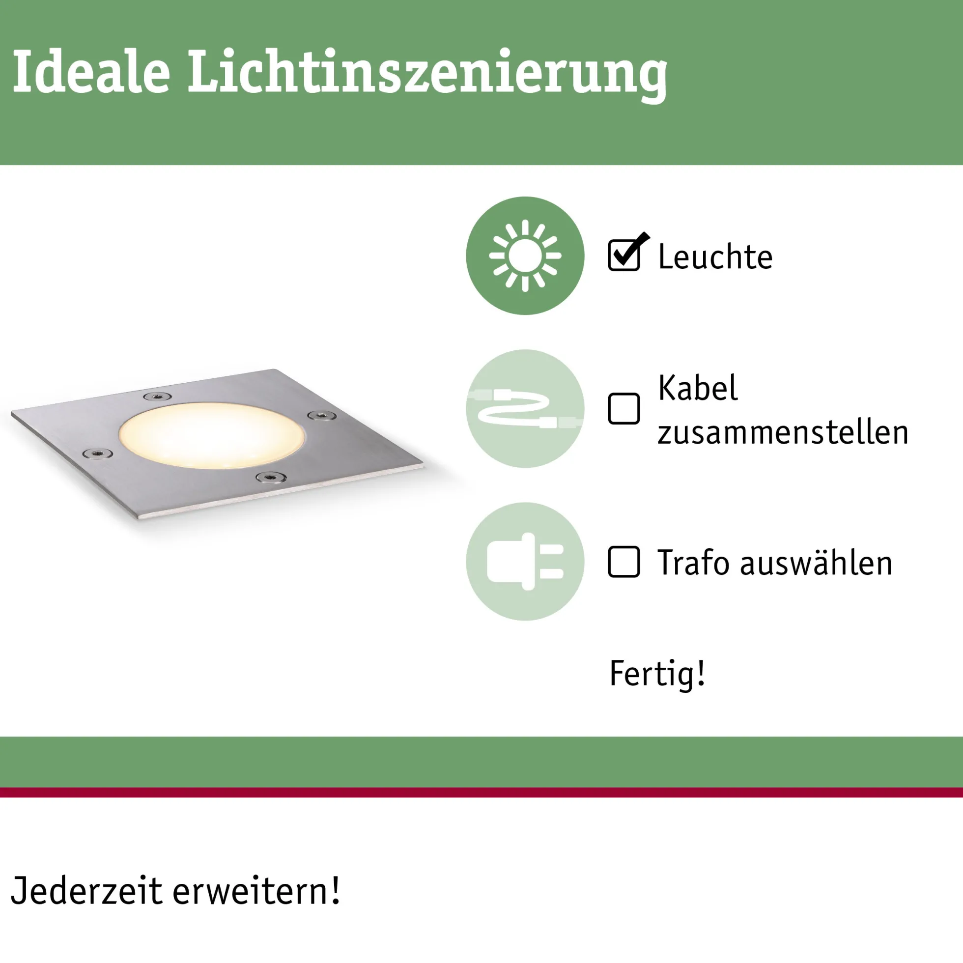Plug & Shine LED Bodeneinbauleuchte - Floor Einzelspot