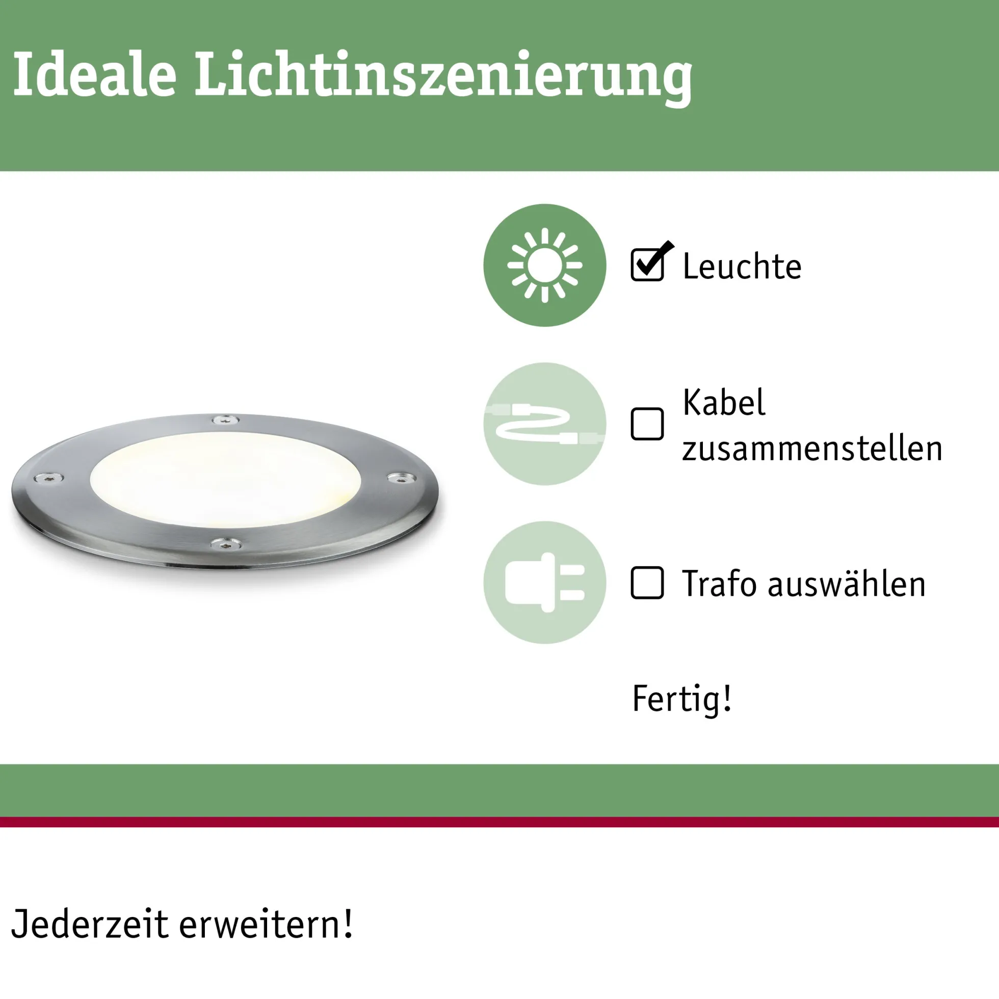 Plug & Shine LED Bodeneinbauleuchte - Floor Einzelspot