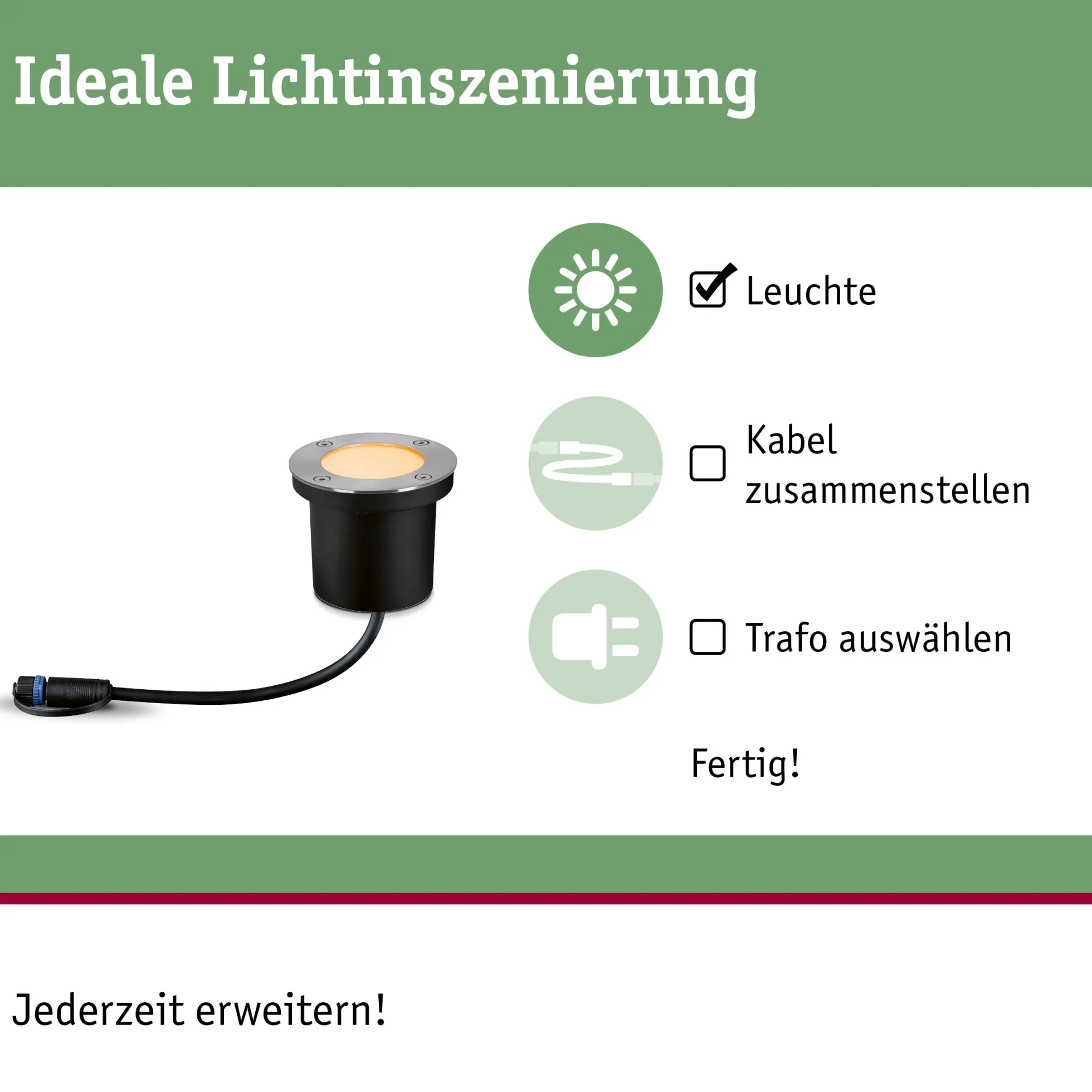 Plug & Shine LED Bodeneinbauleuchte - Floor Einzelleuchte Insektenfreundlich