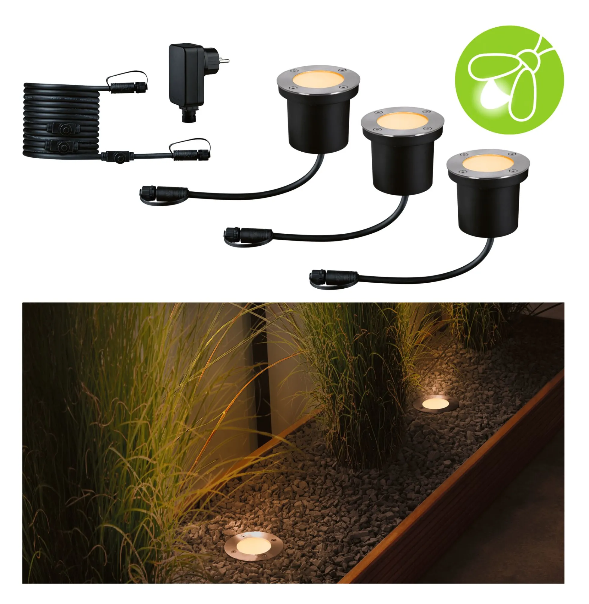 Plug & Shine LED Bodeneinbauleuchte - Floor Basisset insektenfreundlich