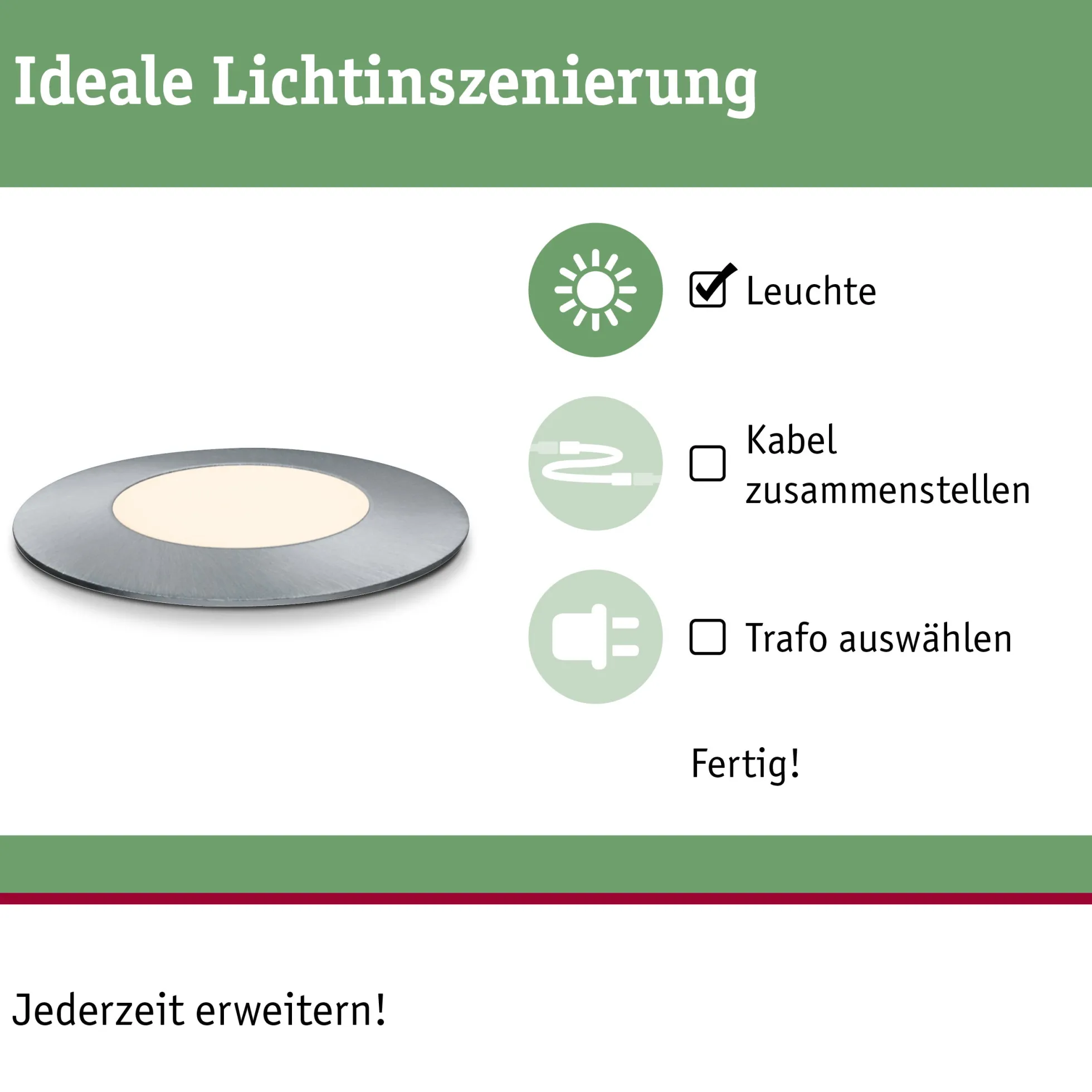 Plug & Shine LED Bodeneinbauleuchte - Floor Mini Einzelspot