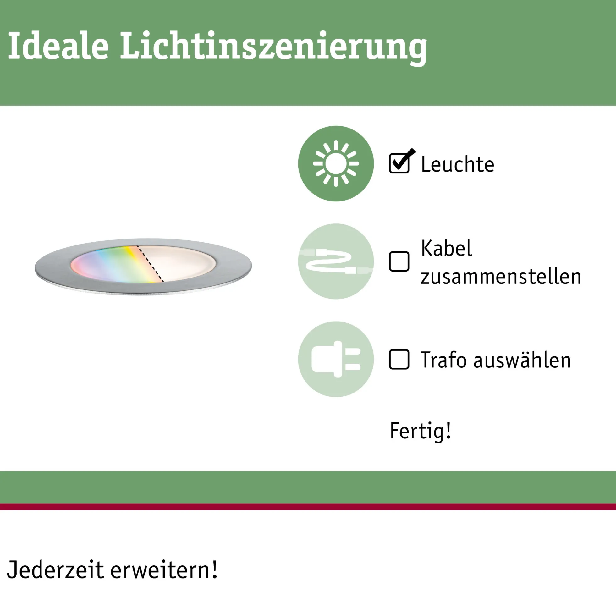 Plug & Shine LED Bodeneinbauleuchte Smart Home Zigbee 3.0 - Floor Einzelleuchte