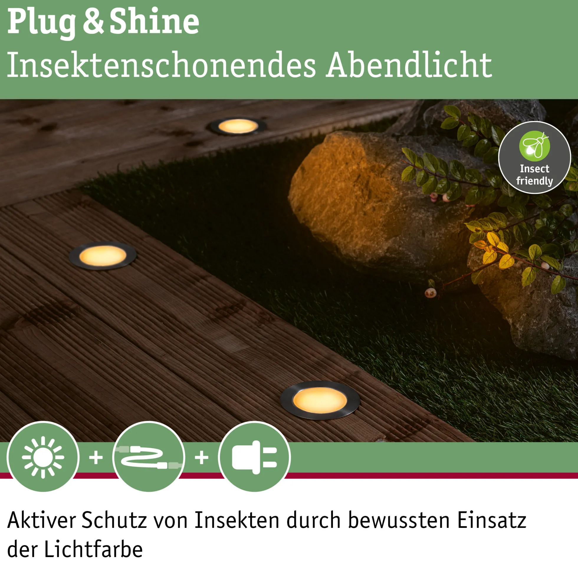Plug & Shine LED Bodeneinbauleuchte - Floor Basisset Insektenfreundlich
