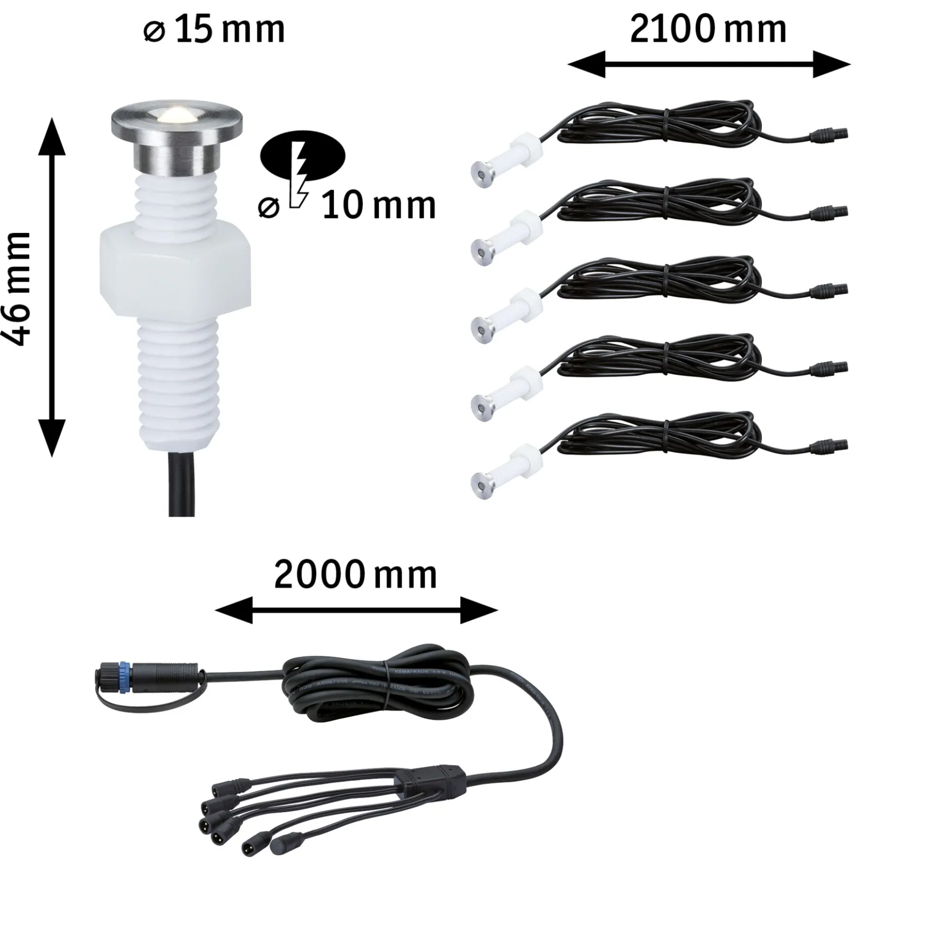 Plug & Shine LED Bodeneinbauleuchte - MicroPen II Erweiterungsset