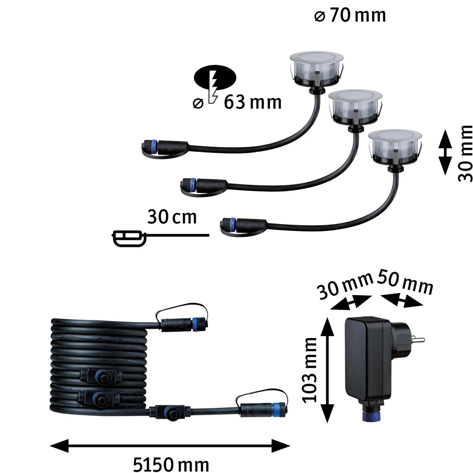 Plug & Shine LED Bodeneinbauleuchte - Floor Eco Basisset