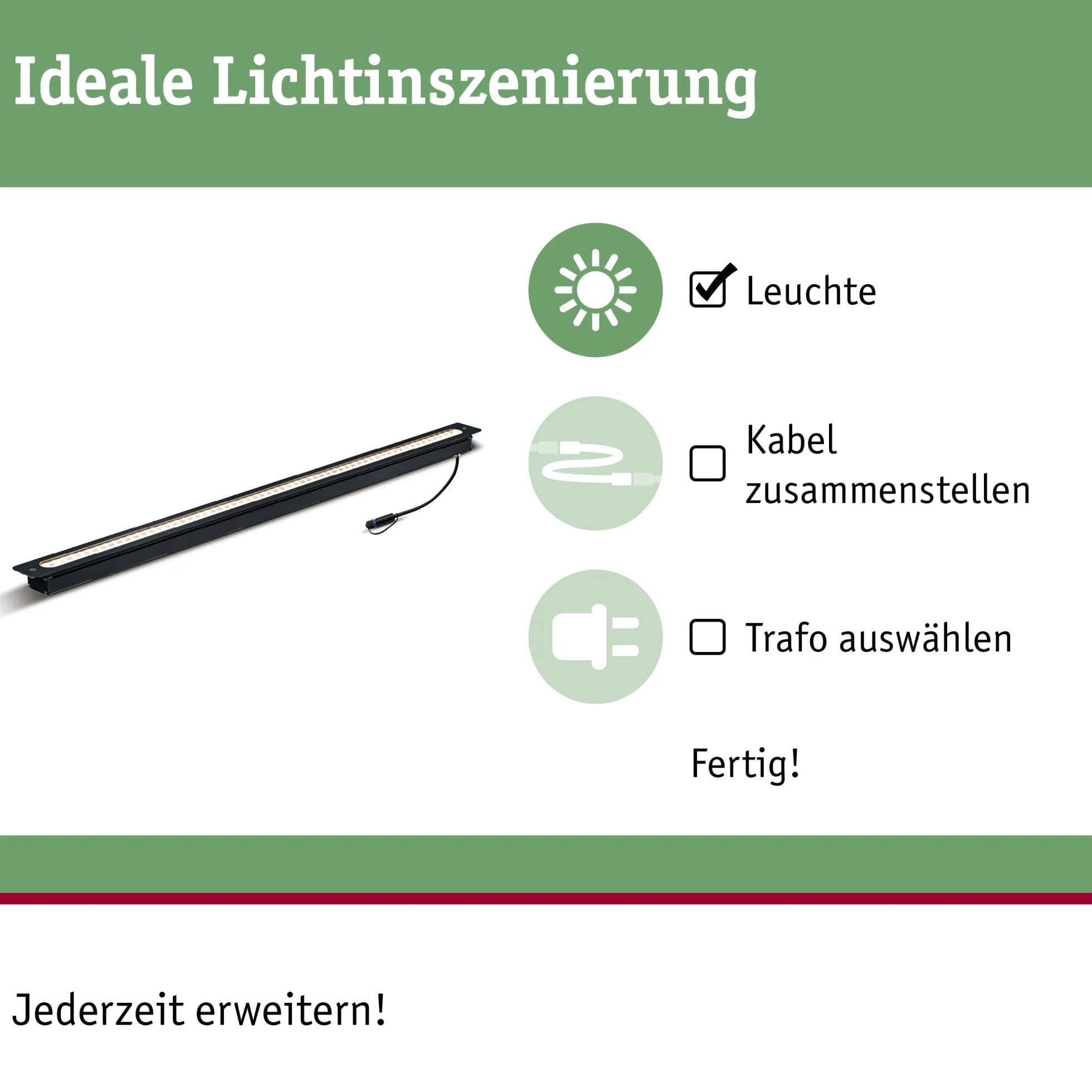 Plug & Shine LED Bodeneinbauleuchte - Lichtleiste