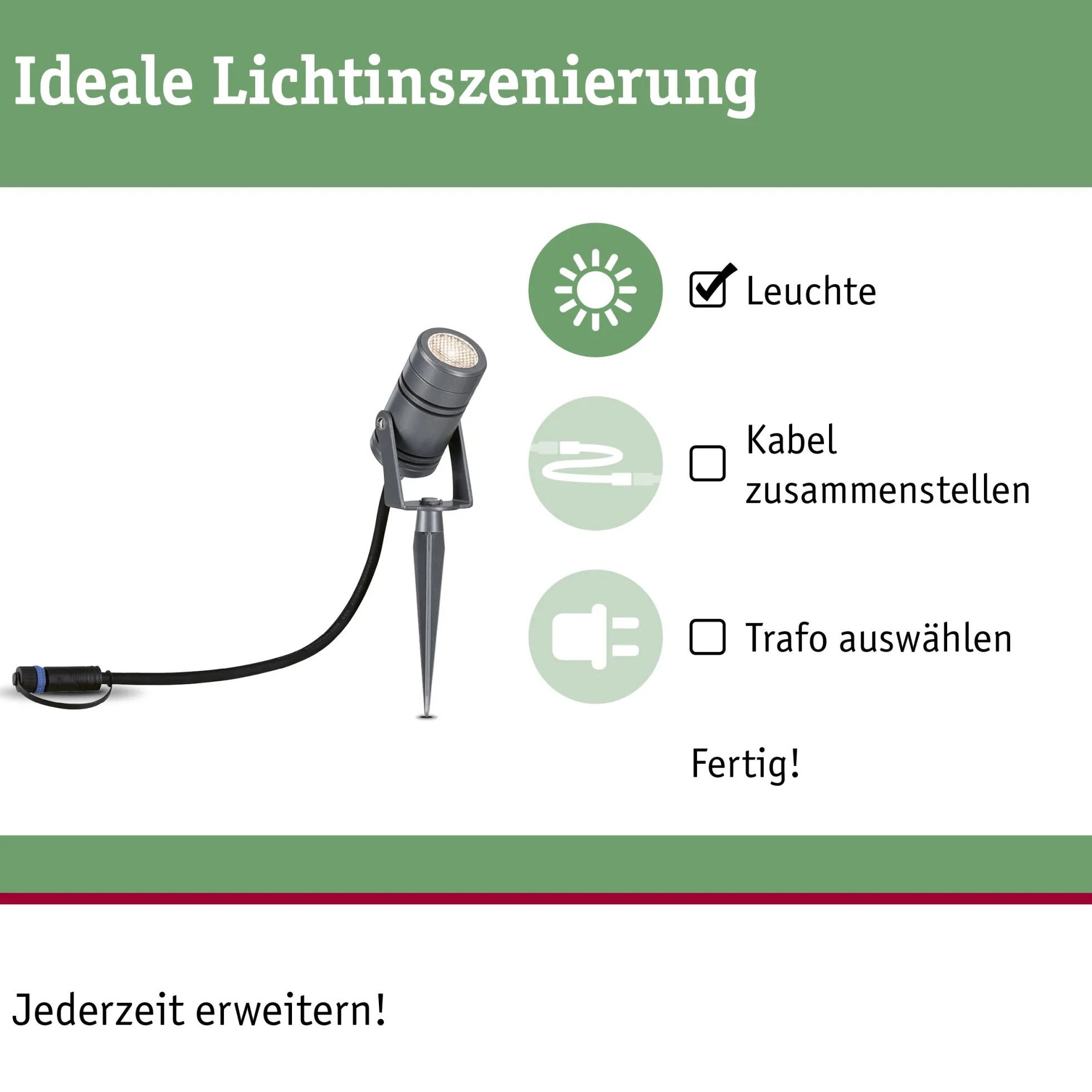 Plug & Shine LED Gartenstrahler - Radon Einzelspot