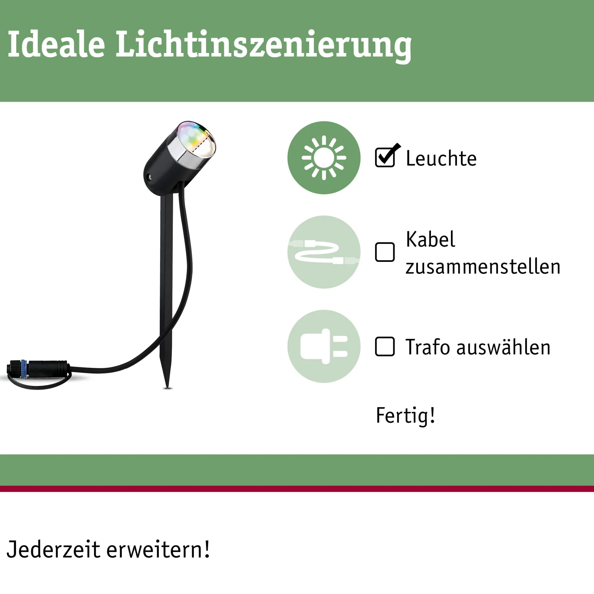 Plug & Shine LED Gartenstrahler Smart Home Zigbee 3.0 - Pike Einzelspot