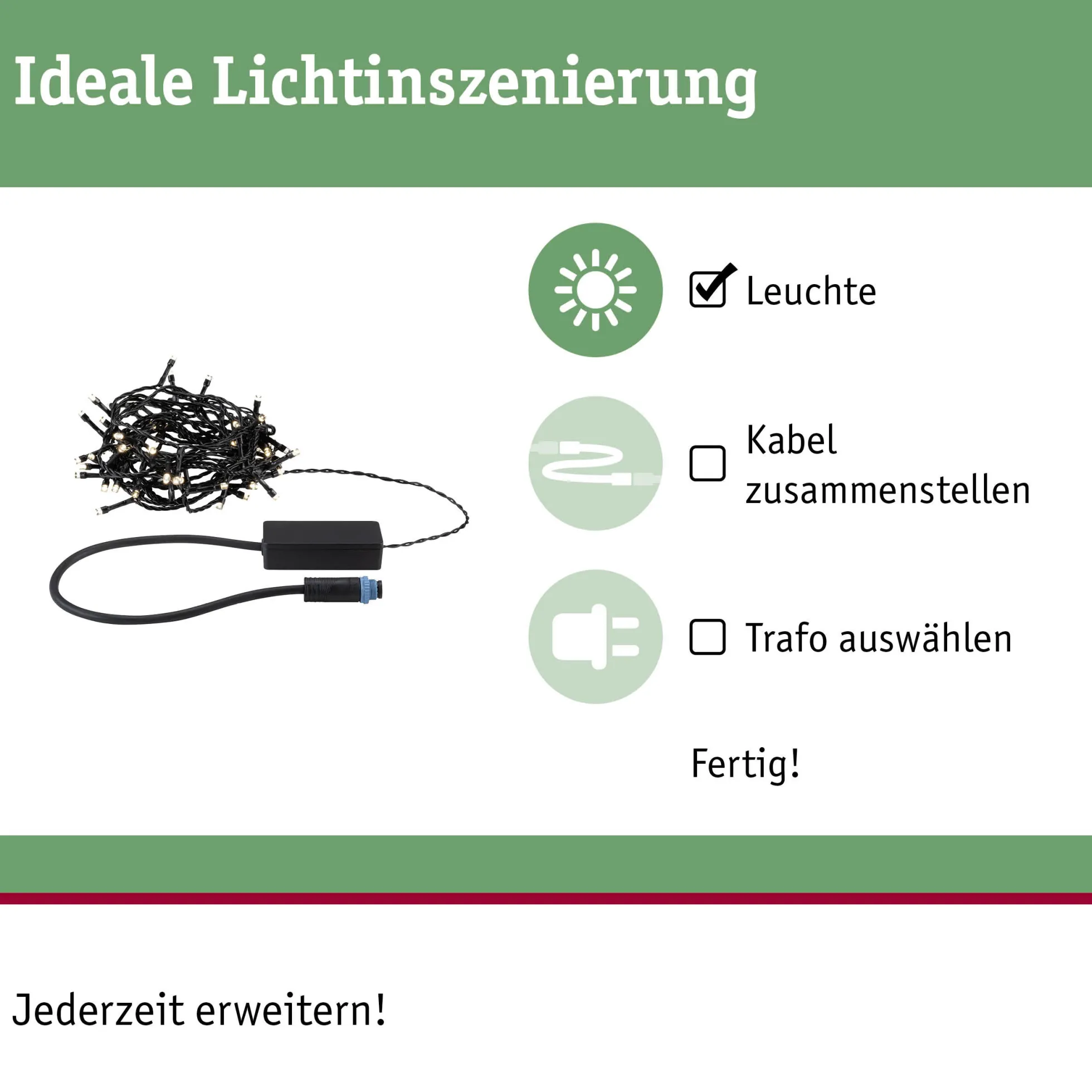 Plug & Shine LED Lichterkette - Yuna Warmweiß 5m