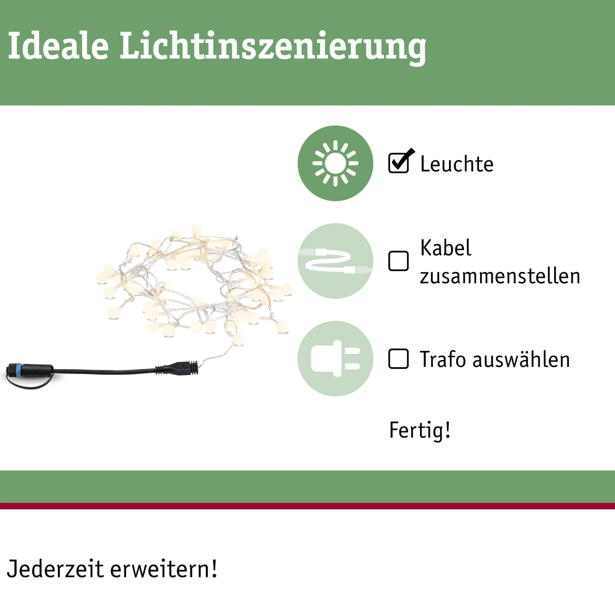 Plug & Shine LED Lichterkette - Warmweiß