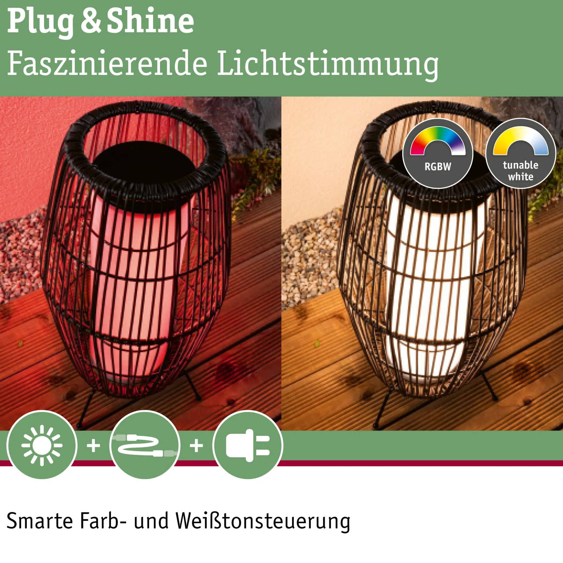 Plug & Shine LED Lichtobjekt Smart Home Zigbee 3.0 - Basket