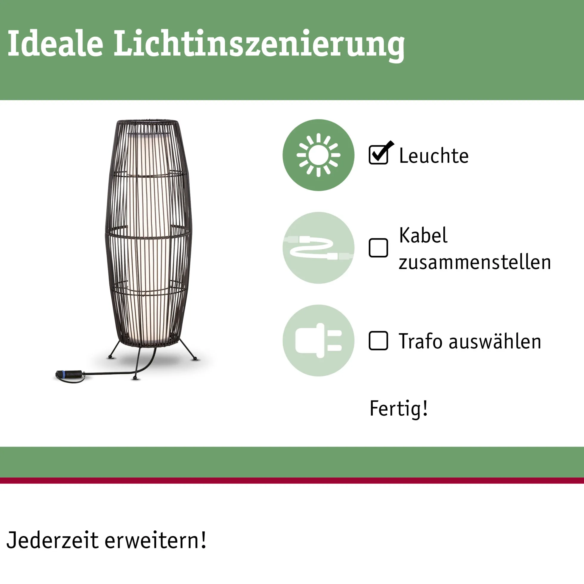 Plug & Shine LED Lichtobjekt - Basket Einzelleuchte