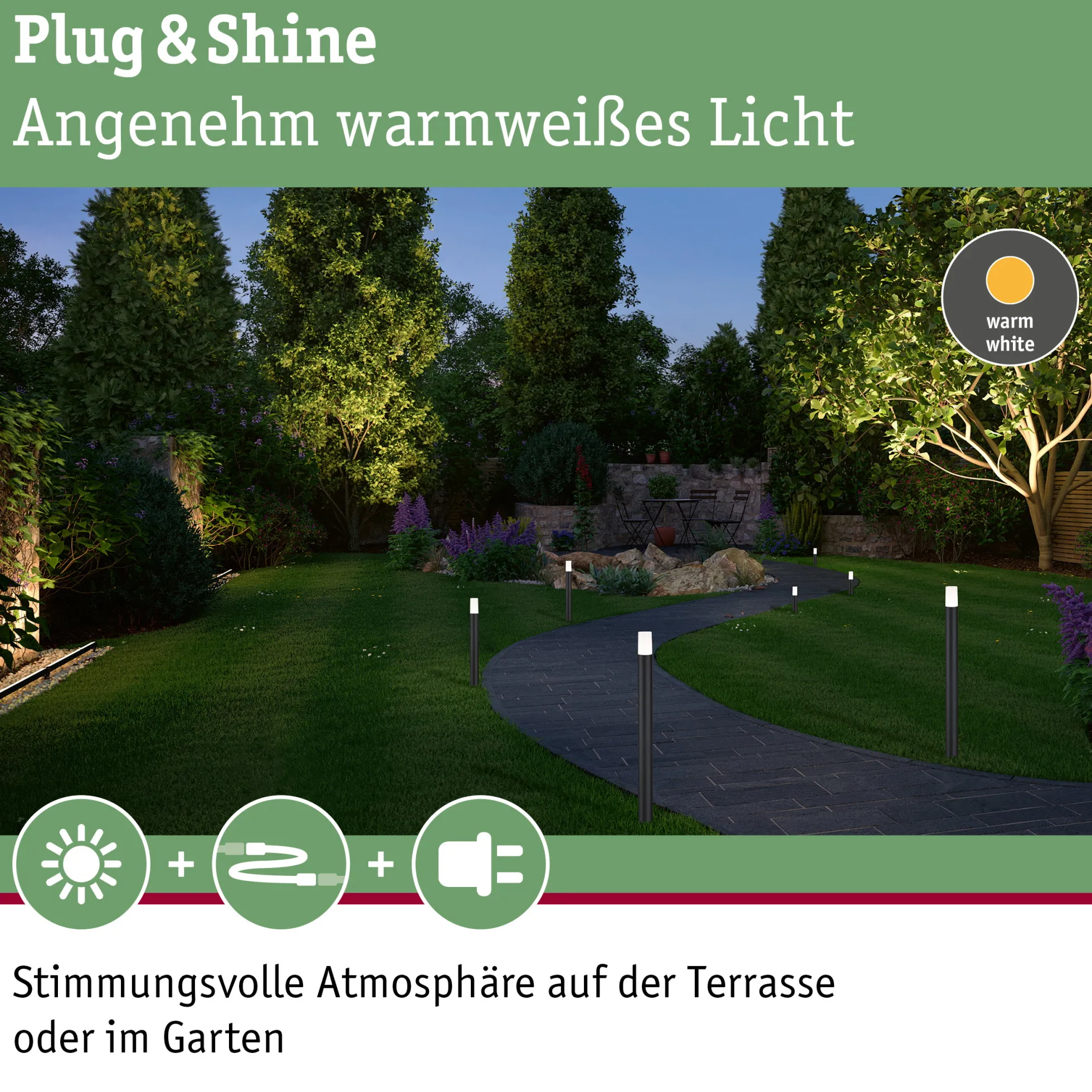 Plug & Shine LED Pollerleuchte - Flarea Einzelleuchte