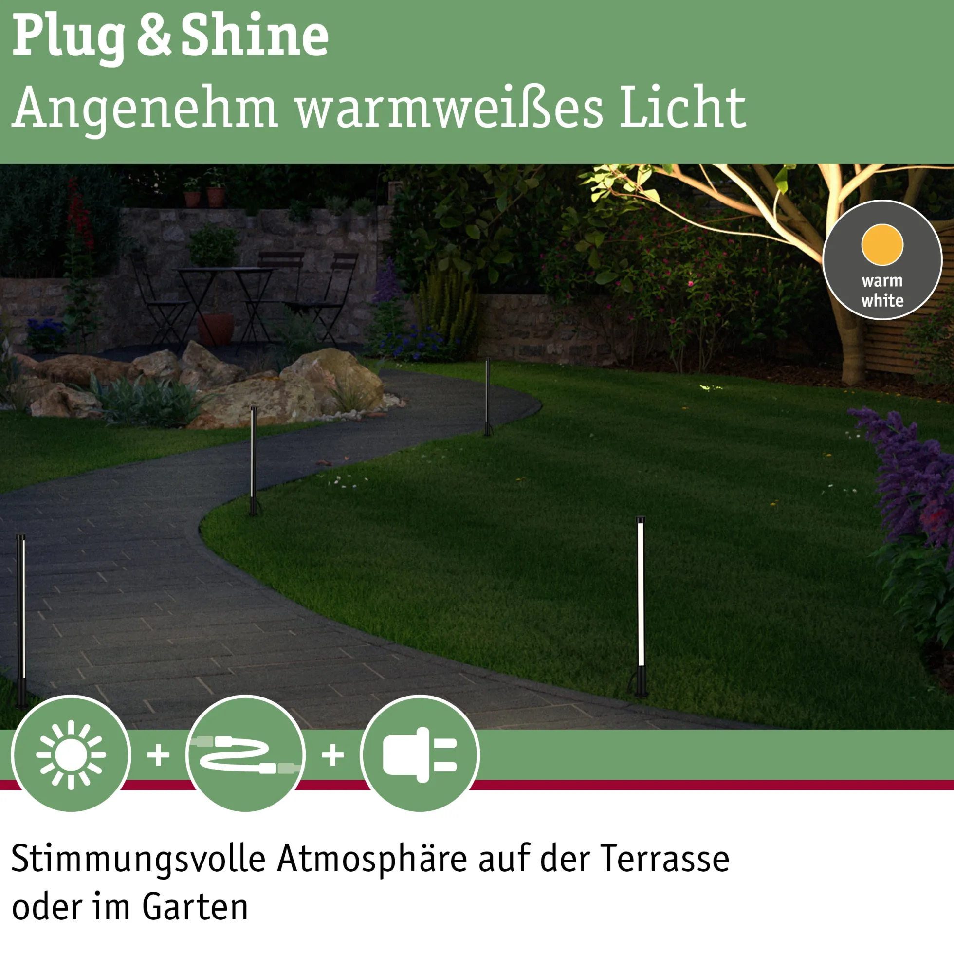 Plug & Shine LED Pollerleuchte - Pin Einzelleuchte