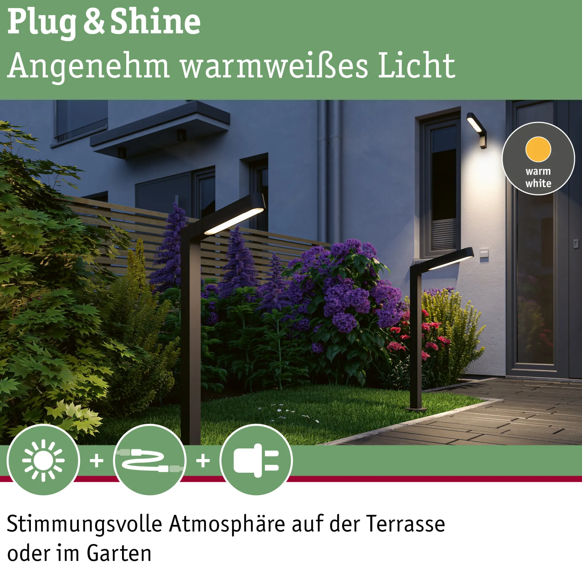 Plug & Shine LED Pollerleuchte - Ito Einzelleuchte Vertikale Ausrichtung