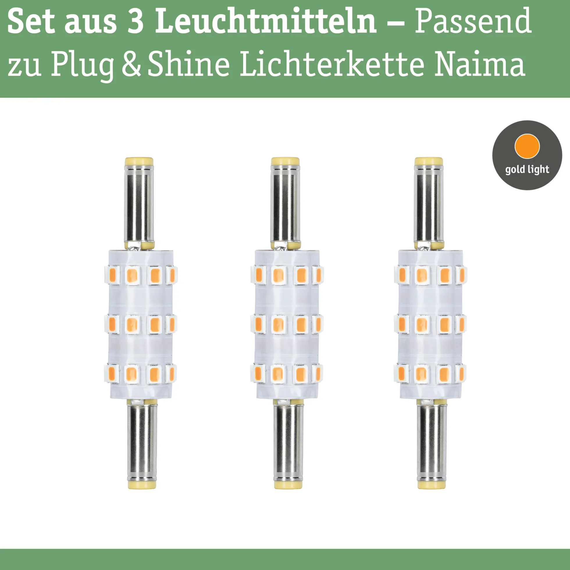 Plug & Shine LED Stecksockel - Naima 3er-Set