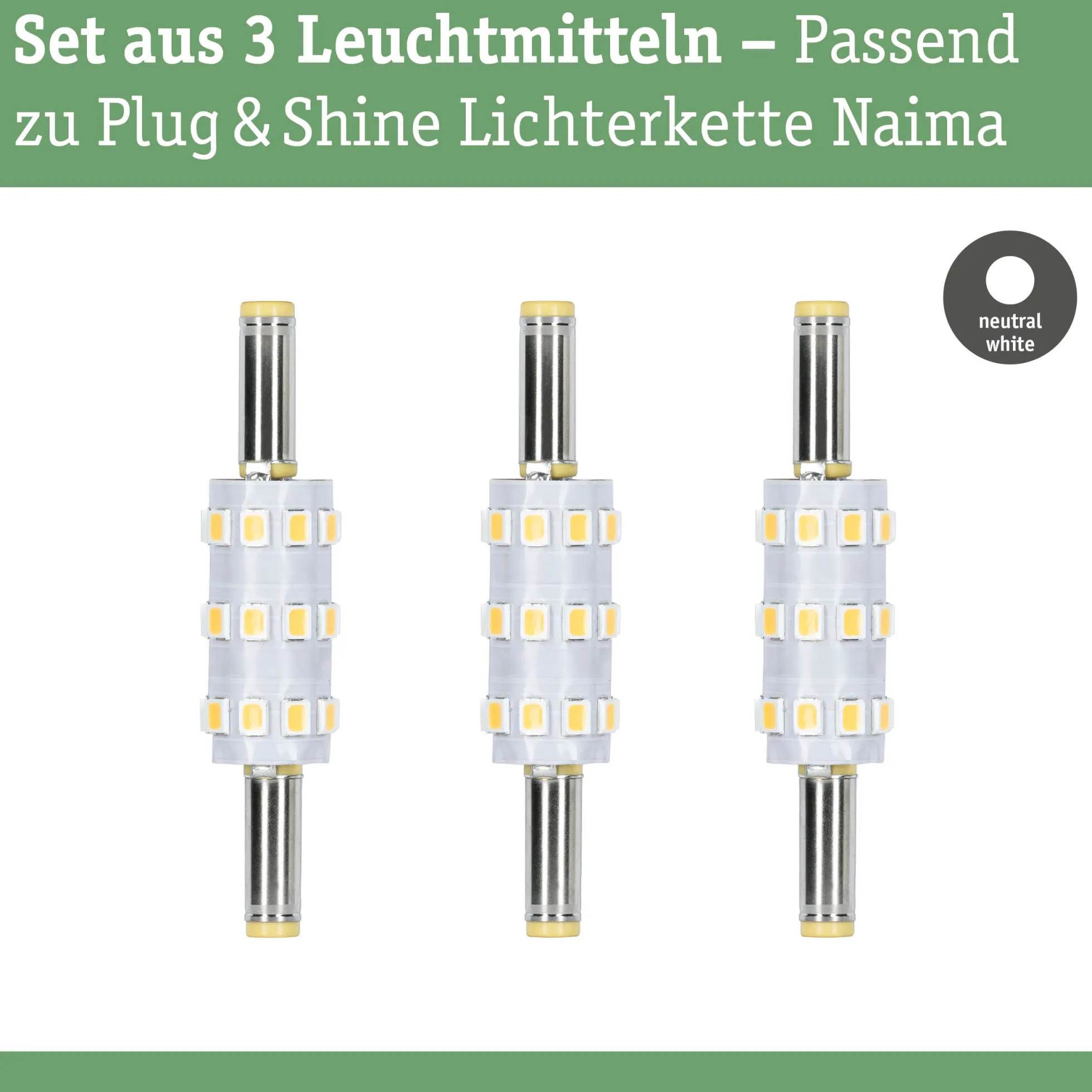 Plug & Shine LED Stecksockel - Naima 3er-Set
