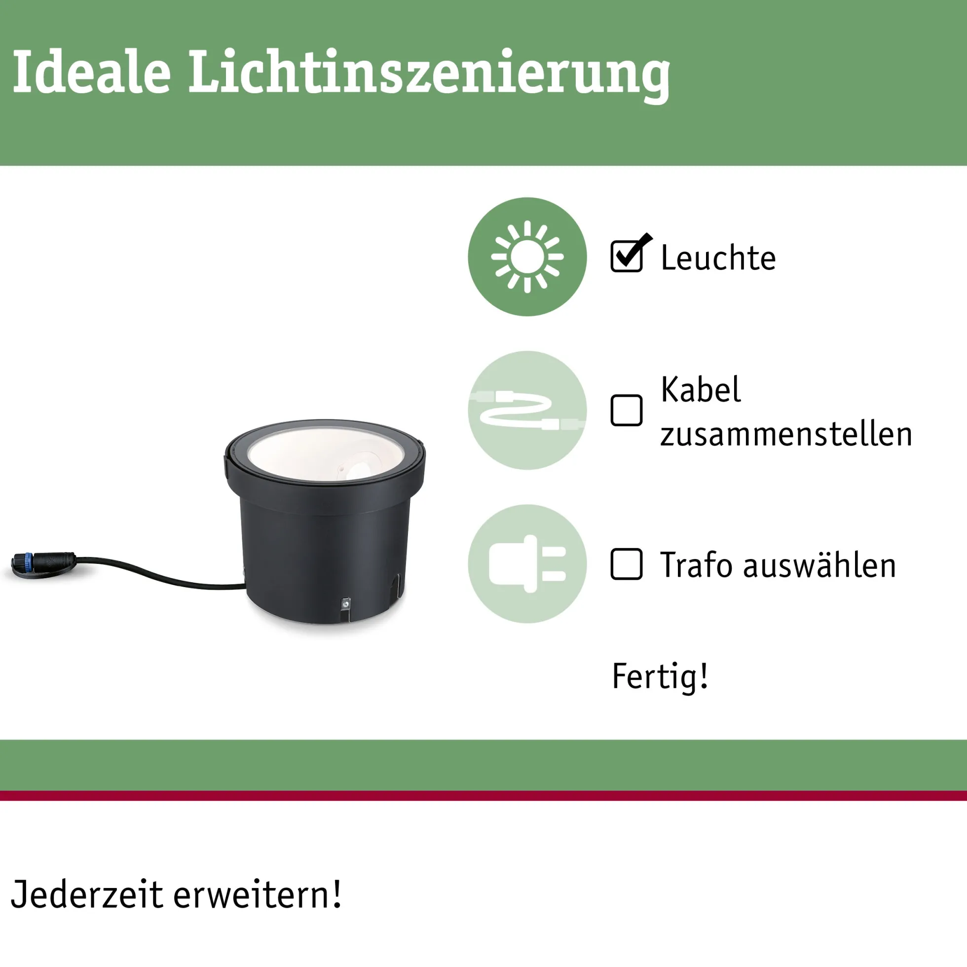 Plug & Shine LED Wandfluter - Ocos Einzelleuchte