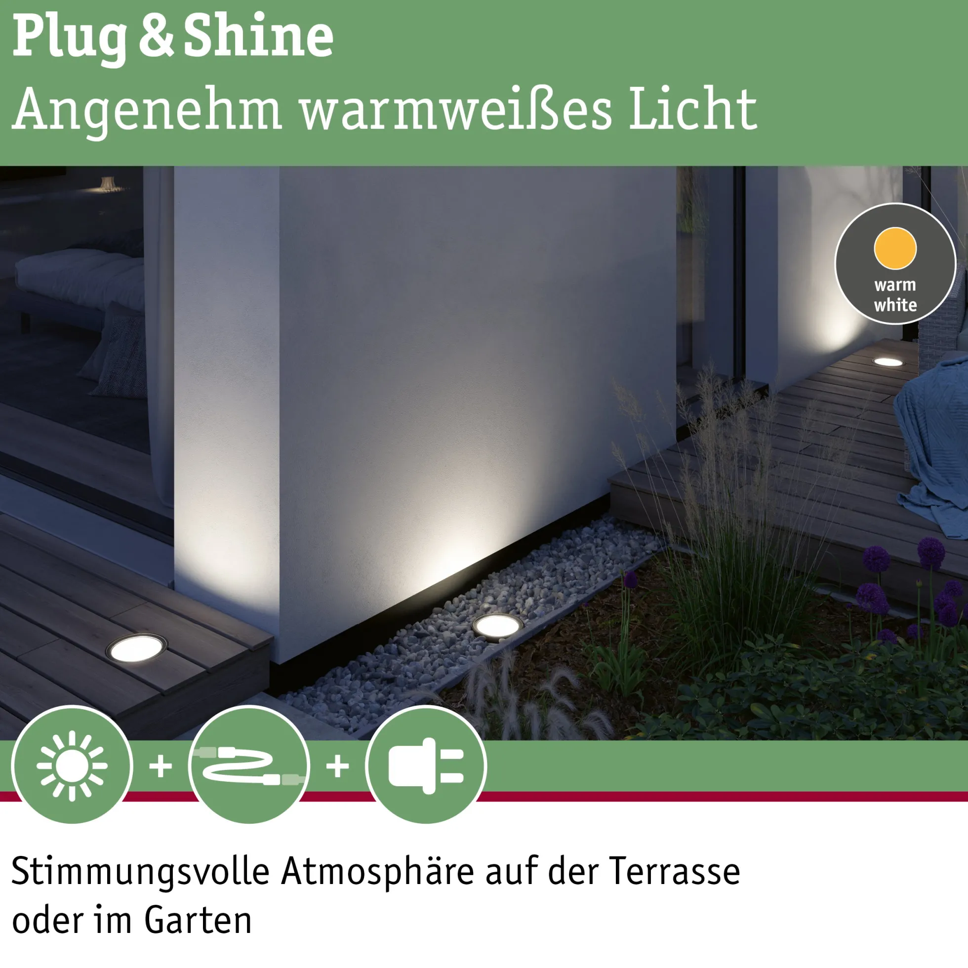 Plug & Shine LED Wandfluter - Ocos Einzelleuchte