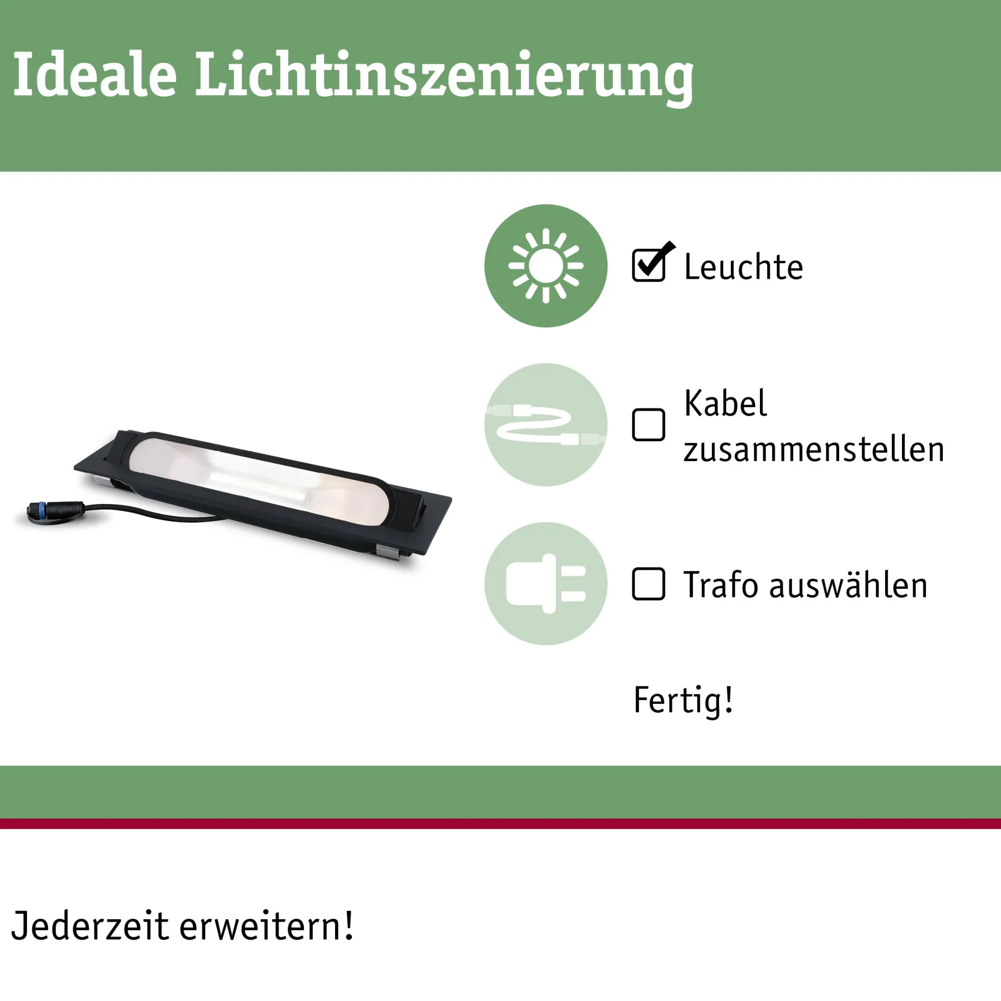 Plug & Shine LED Wandfluter - Ito Einzelleuchte