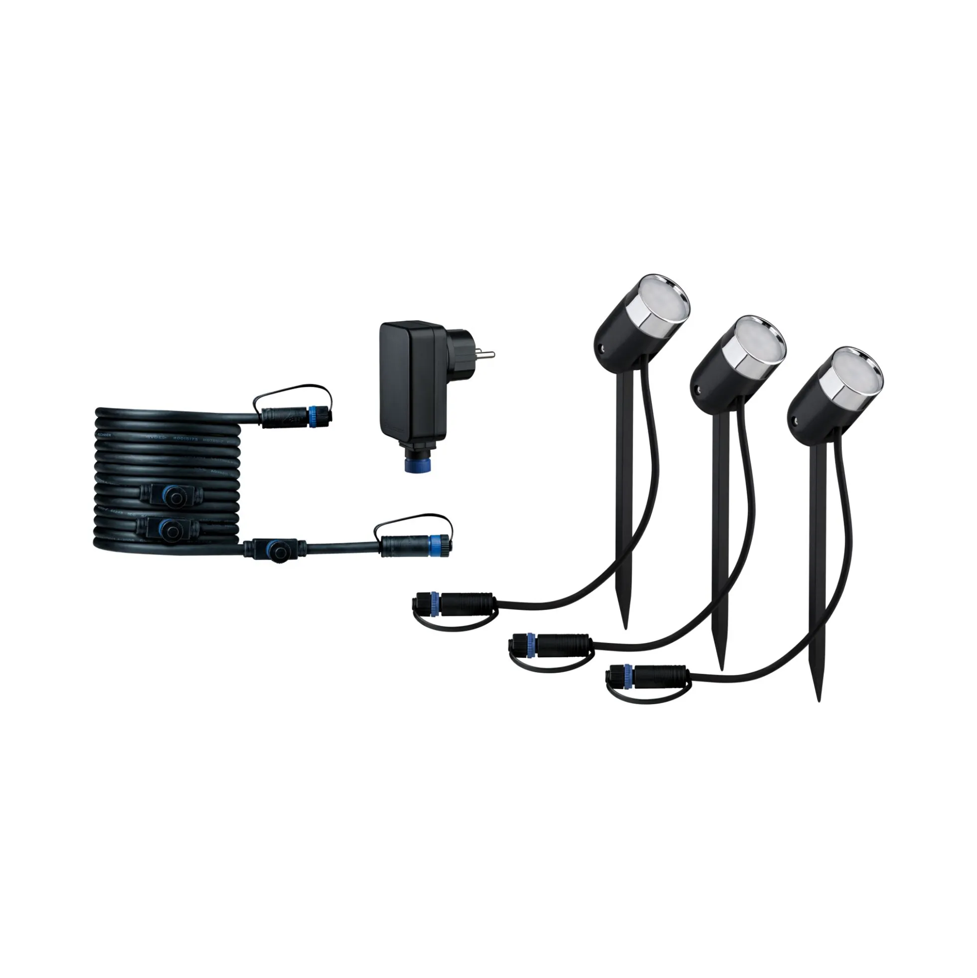 Plug & Shine Preisattraktives Starterset Zigbee 3.0 - Smart Home smik Gateway + LED Gartenstrahler Pike Basisset RGBW+