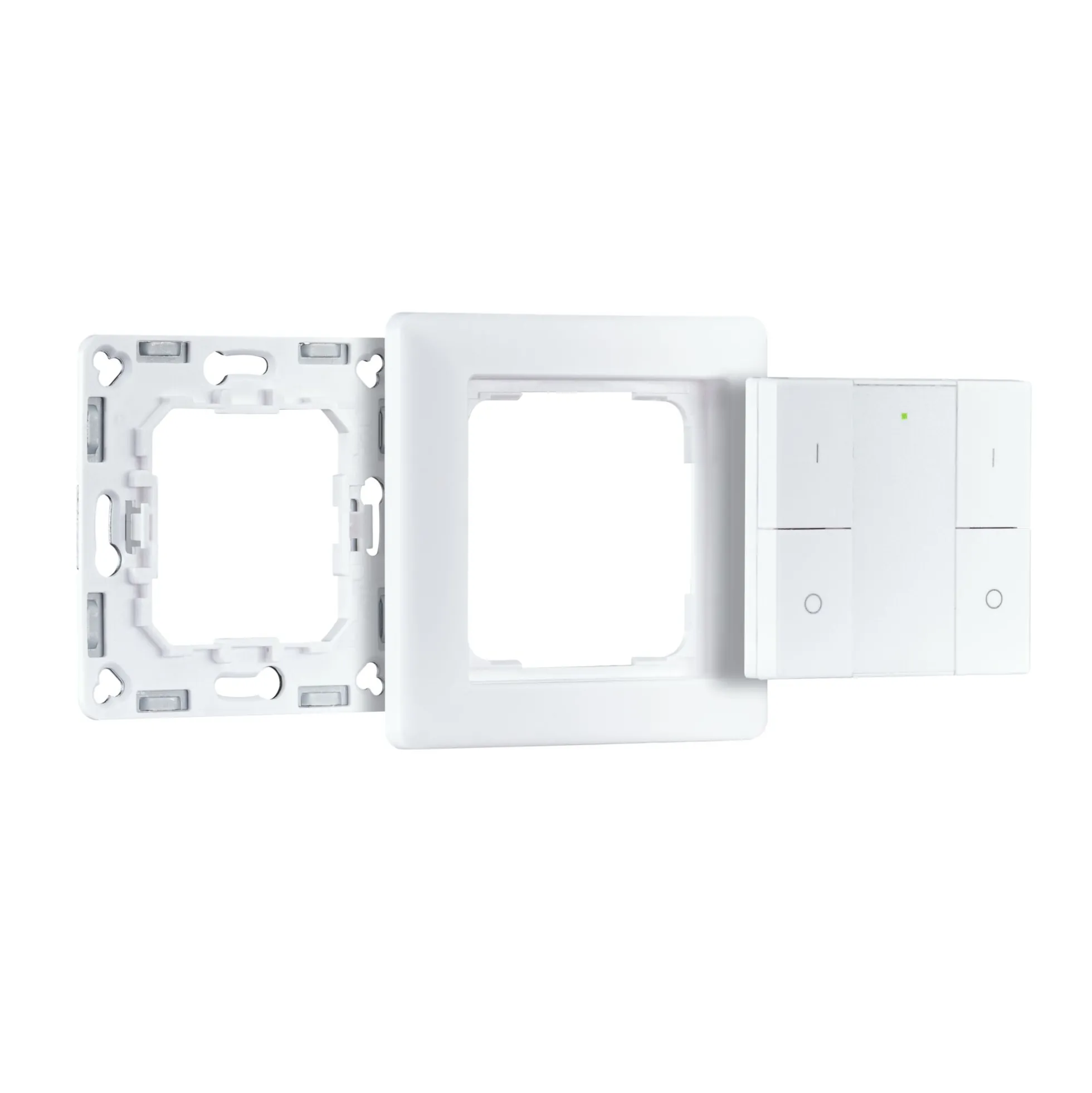 Preisattraktives Starterset Zigbee 3.0 - Smart Home smik Gateway mit Wandtaster + LED Einbauleuchte Nova Plus Coin Basisset schwenkbar RGBW