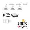 Preisattraktives Starterset Zigbee 3.0 - Smart Home smik Gateway mit Wandtaster + LED Einbauleuchte Nova Plus Coin Basisset schwenkbar Tunable White