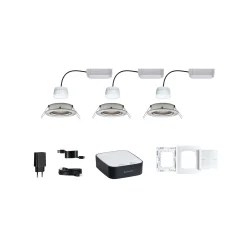 Preisattraktives Starterset Zigbee 3.0 - Smart Home smik Gateway mit Wandtaster + LED Einbauleuchte Nova Plus Coin Basisset schwenkbar Tunable White