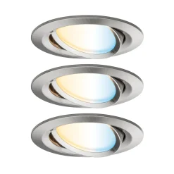 Preisattraktives Starterset Zigbee 3.0 - Smart Home smik Gateway mit Wandtaster + LED Einbauleuchte Nova Plus Coin Basisset schwenkbar Tunable White