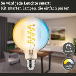 Preisattraktives Starterset Zigbee 3.0 - Smart Home smik Gateway + LED Birne Filament G95 Tunable White + Schalter