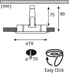 Premium LED Einbauleuchte - Premium LED Einbauleuchte IP44 rund 79mm GU10 max. 50W 230V dimmbar Weiß