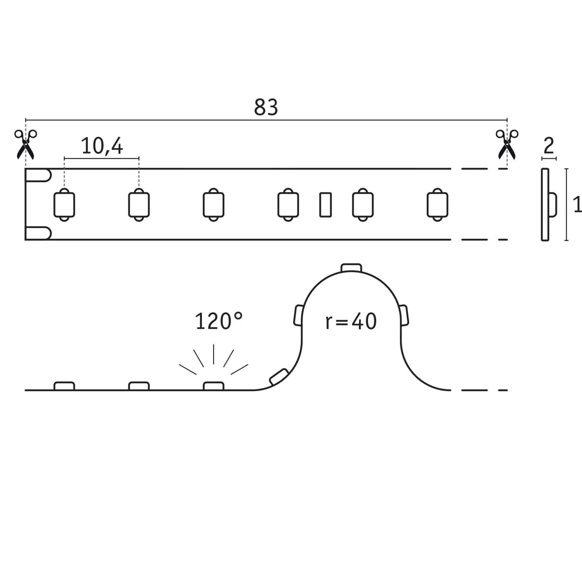 Pro Strip LED Strip - Silver P75 827