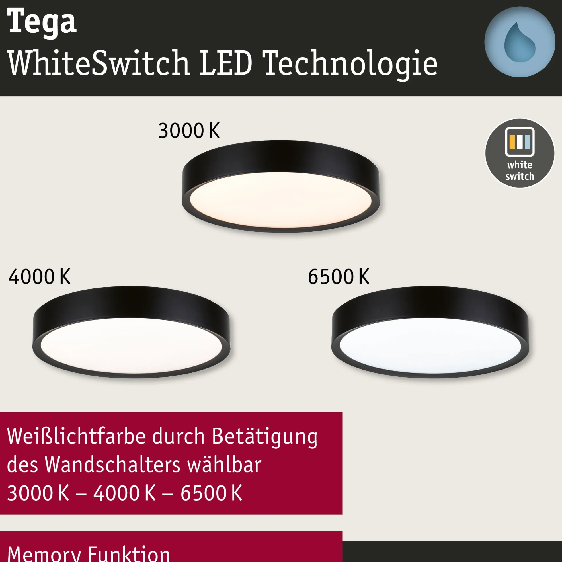 Selection Bathroom LED Deckenleuchte - Tega