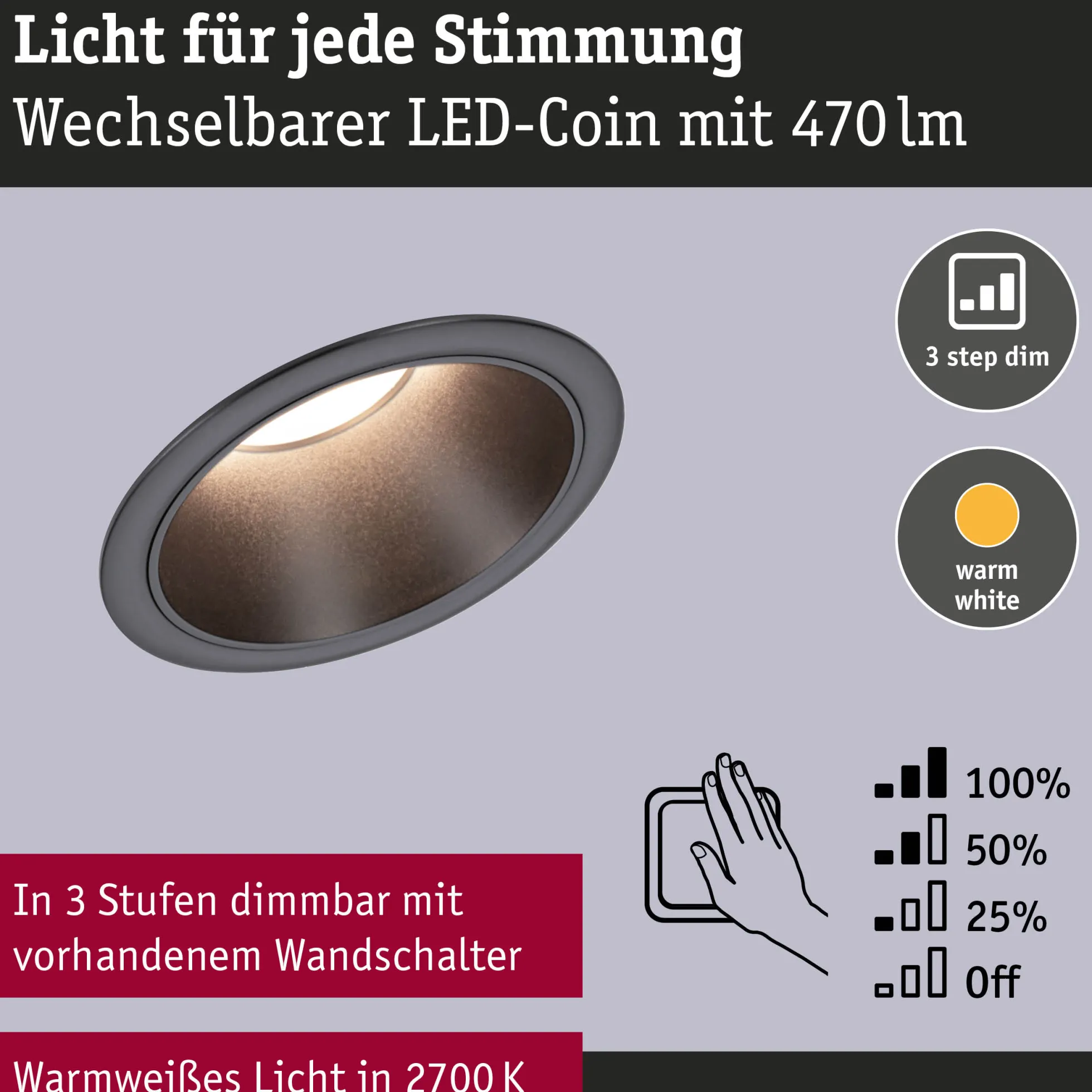 Set LED Einbauleuchte - Cole 6er-Set