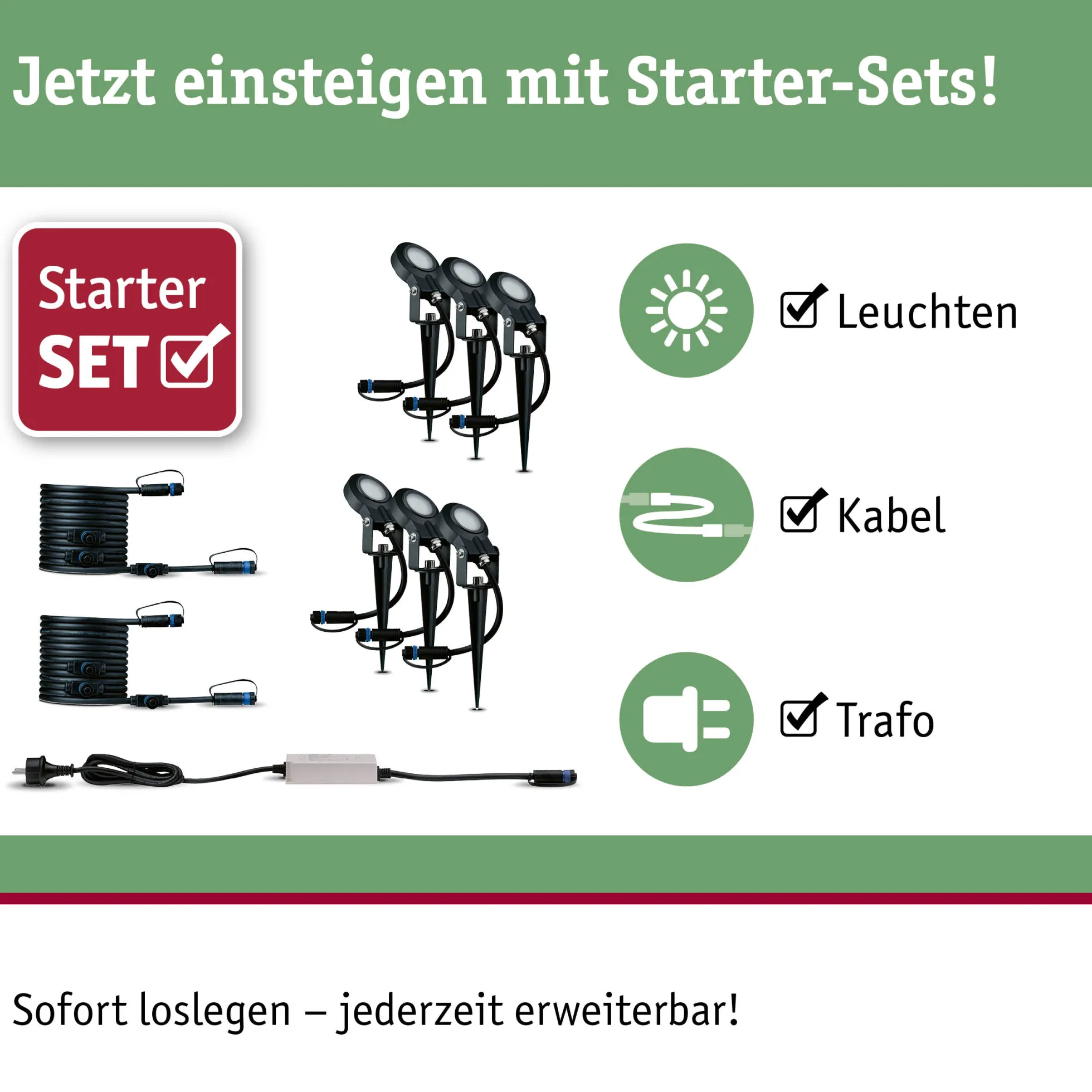 Set Plug & Shine LED Gartenstrahler - Sting 6er-Set