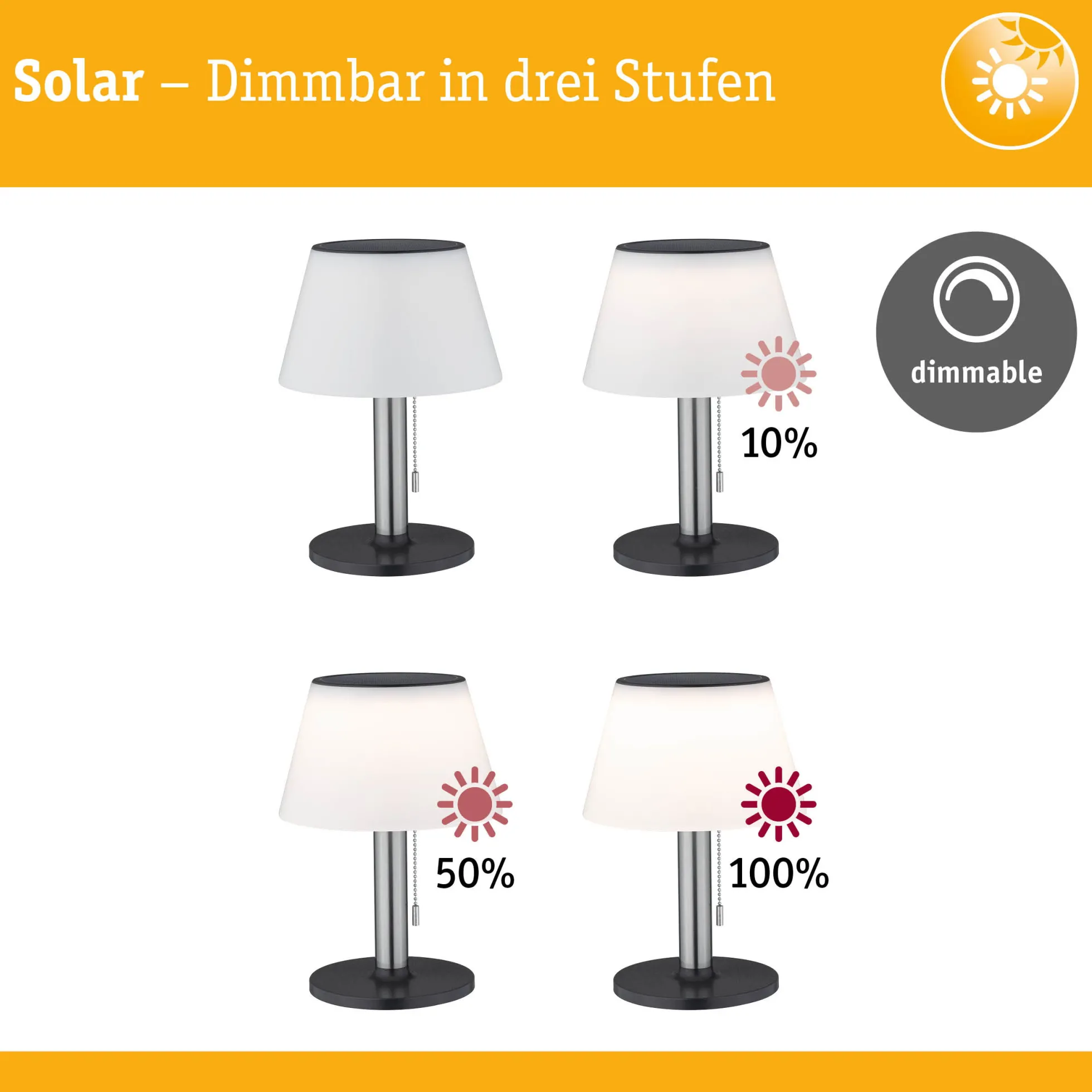 Set Solar LED Tischleuchte - Lillesol 2er-Set