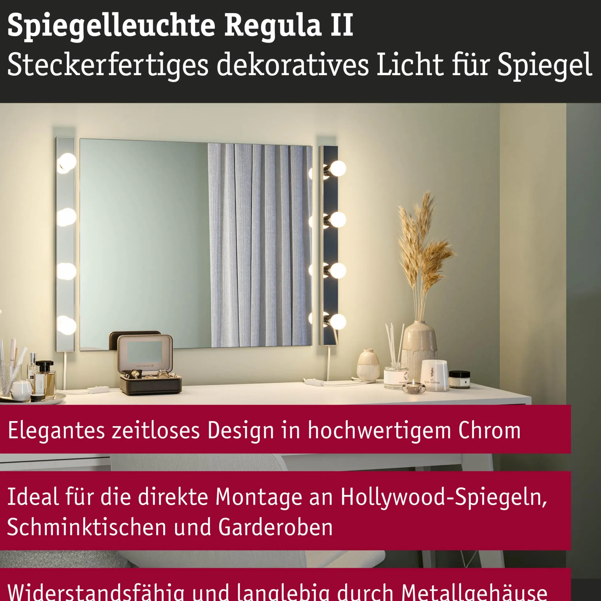 Set Spiegelleuchte - Regula II 4-flammig