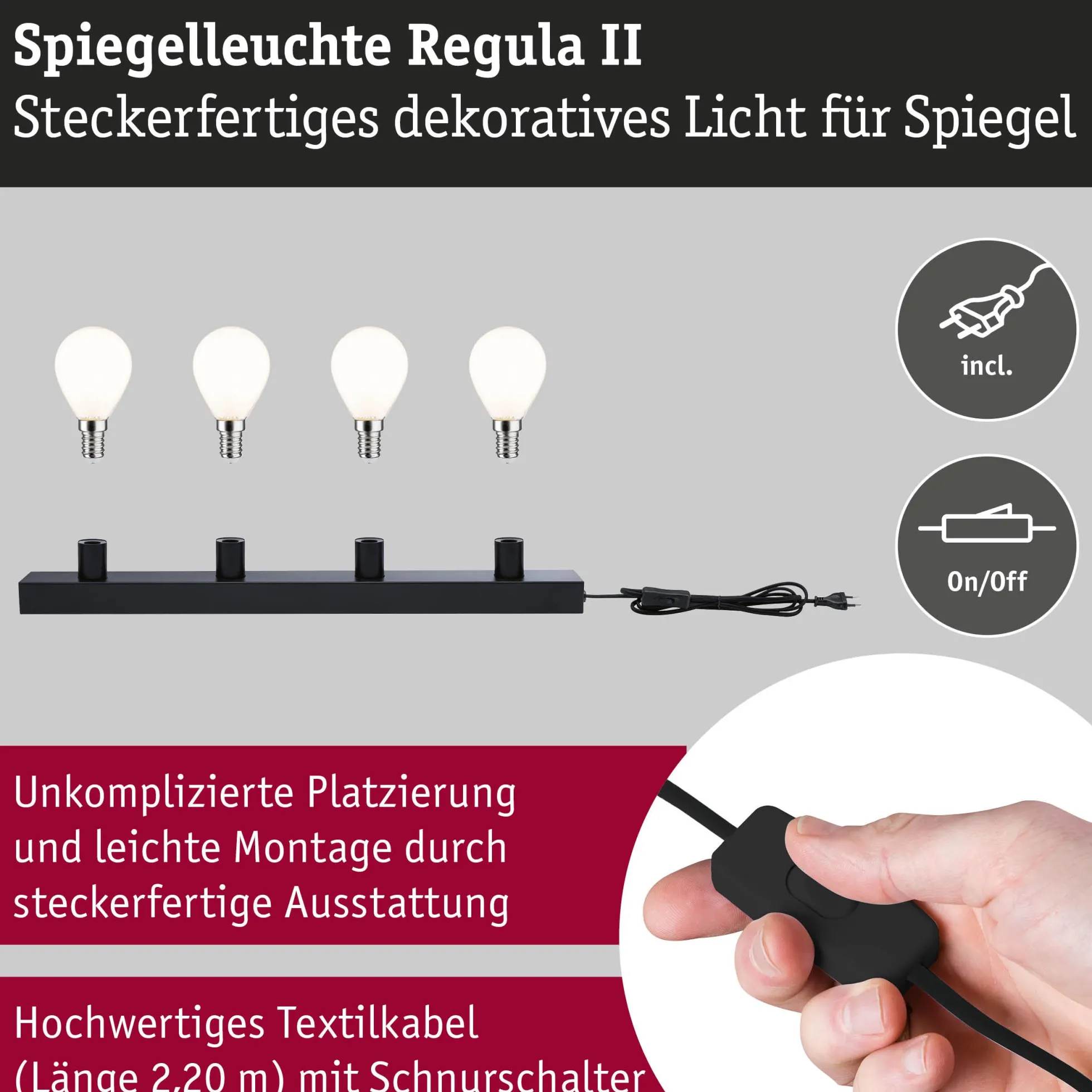 Set Spiegelleuchte - Regula II 4-flammig