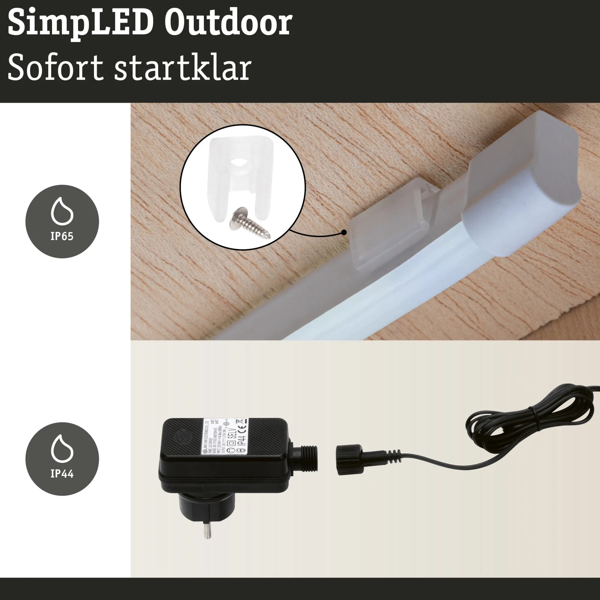 SimpLED LED Strip - Outdoor Komplettset