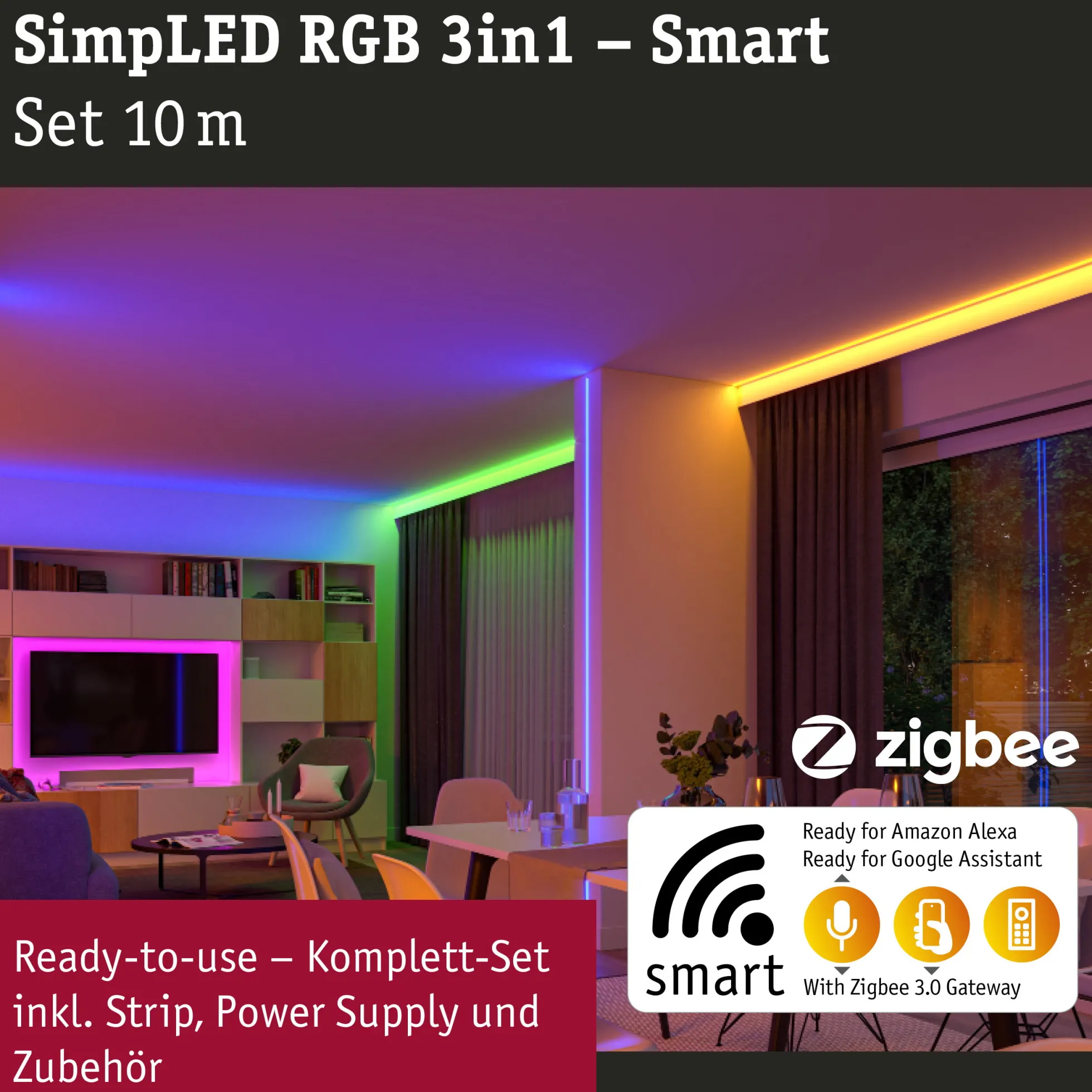 SimpLED LED Strip Smart Home Zigbee 3.0 - RGB Komplettset