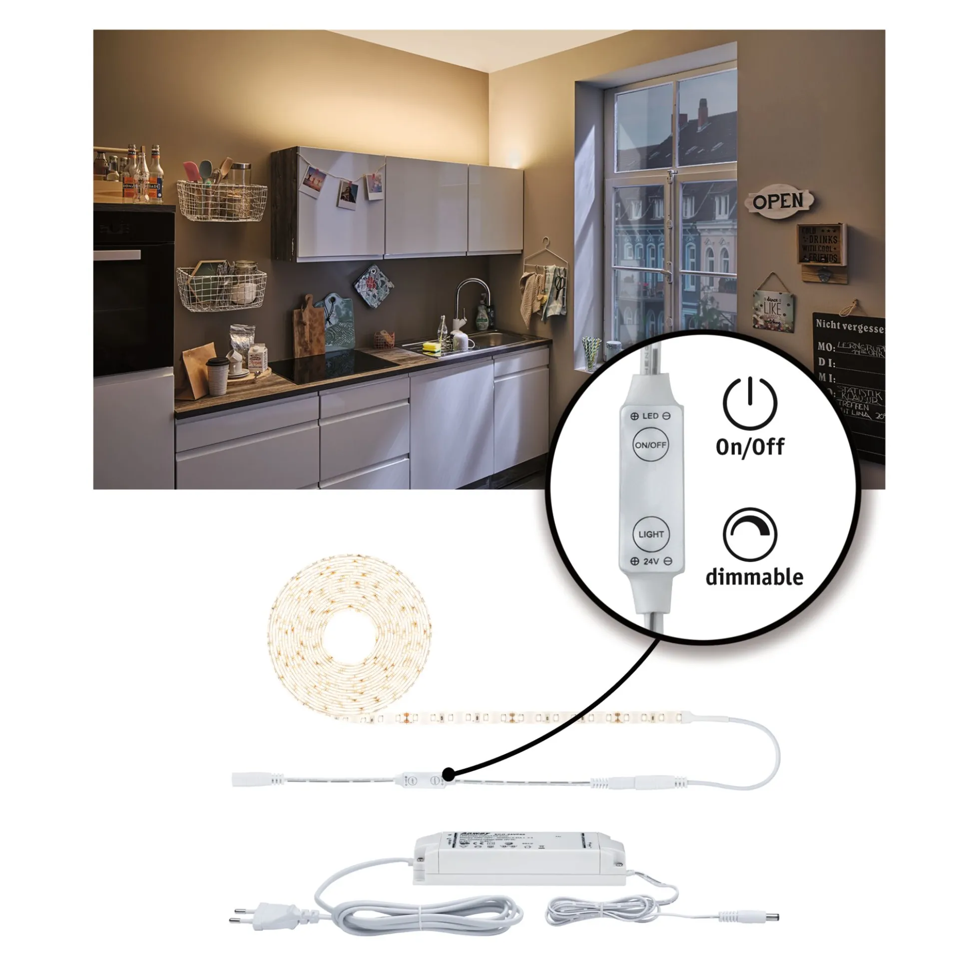 SimpLED Power LED Strip - Warmweiß Komplettset