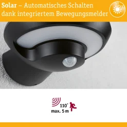 Solar LED Außenwandleuchte - Bordola Dämmerungsgesteuerter Bewegungsmelder (IR)