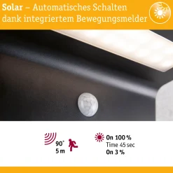 Solar LED Außenwandleuchte - Cyrus inkl. Bewegungsmelder und Orientierungslicht