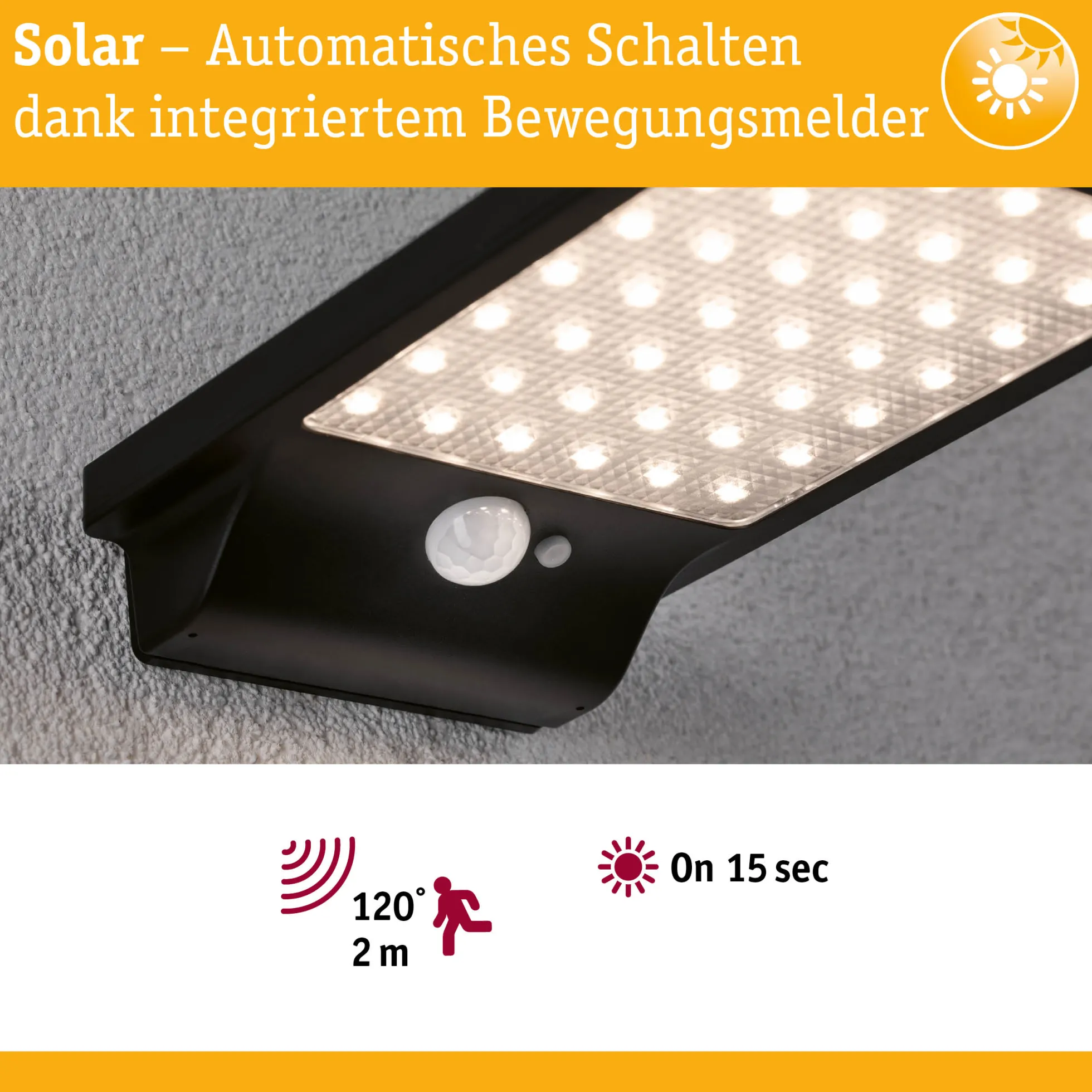 Solar LED Außenwandleuchte - Solveig