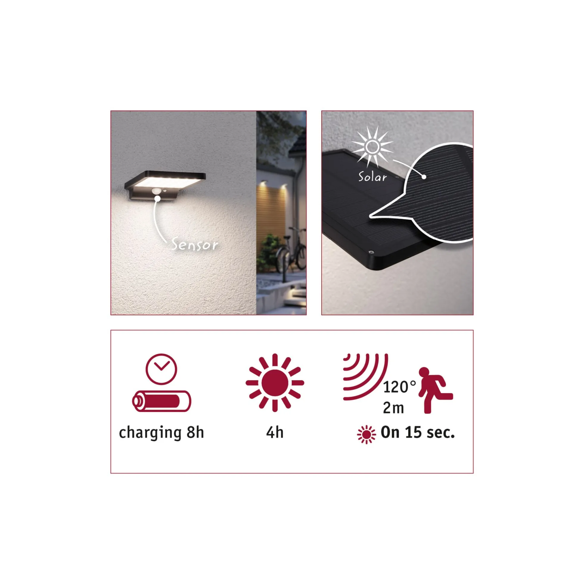 Solar LED Außenwandleuchte - Solveig
