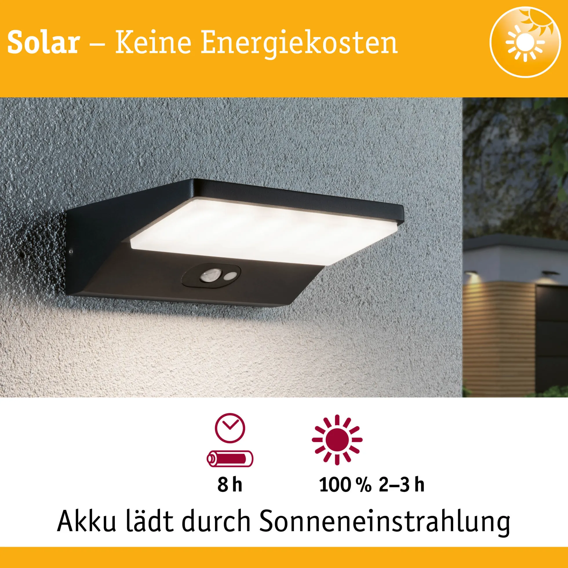 Solar LED Außenwandleuchte - Ronas