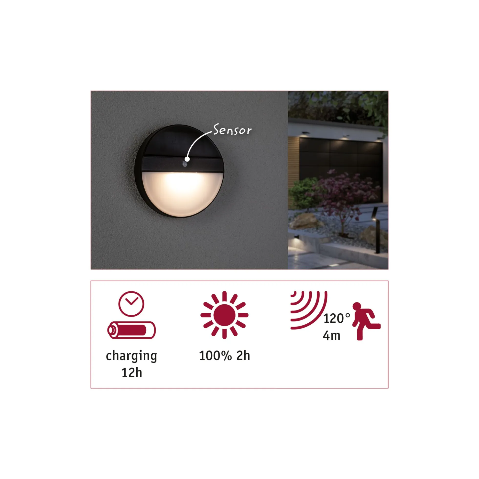 Solar LED Außenwandleuchte - Elios