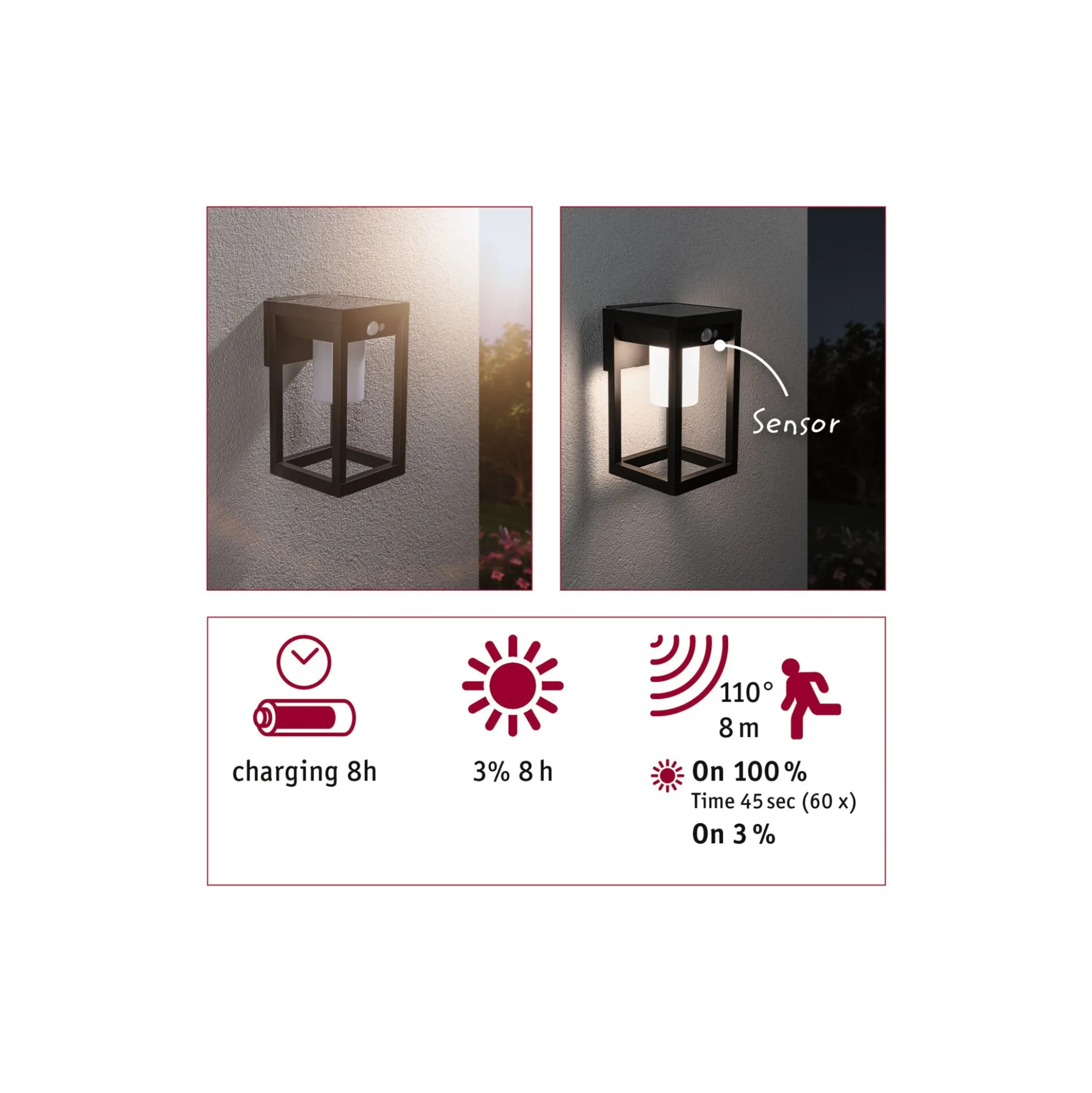 Solar LED Außenwandleuchte - Marisol
