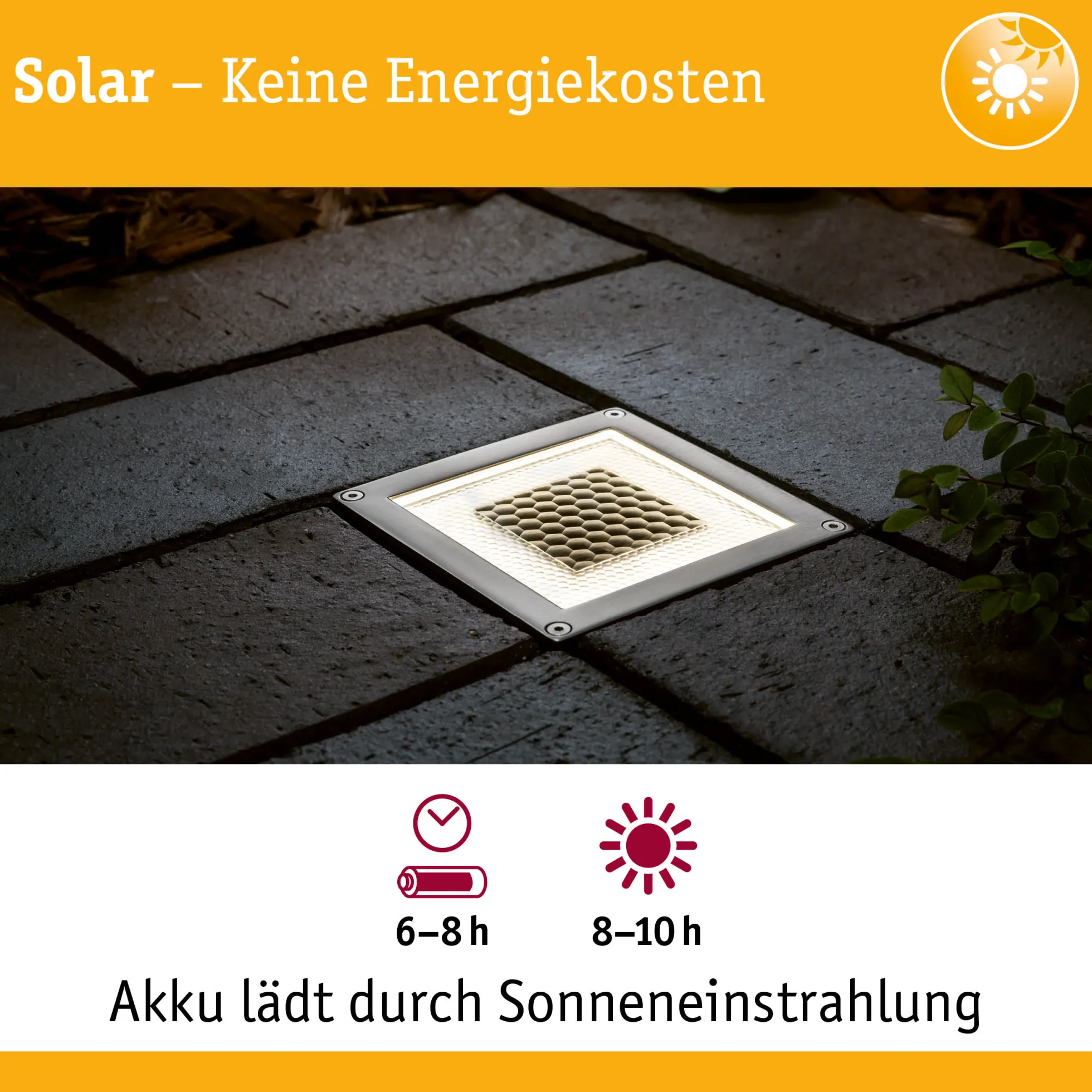 Solar LED Bodeneinbauleuchte - Cube